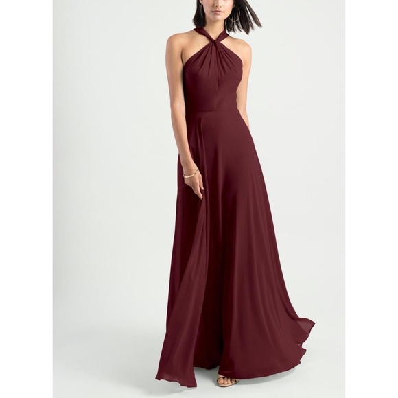 Jenny Yoo Halle Halter Chiffon Gown